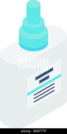 Medicine bottle icon. Isometric of medicine bottle vector icon for web design isolated on white background Stock Vector