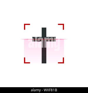 Christian cross scanning symbol. Stock vector illustration isolated on white background Stock Vector