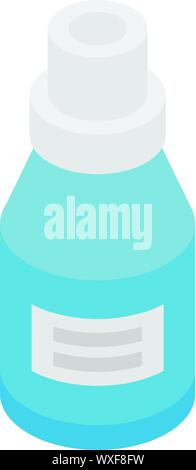 Blue medicine bottle icon. Isometric of blue medicine bottle vector icon for web design isolated on white background Stock Vector