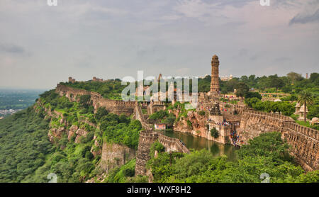 Gaumukh Kund - Ancient fort reservoir filled by a spring thought to look like a cow’s mouth, Chittorgarh Fort, Rajasthan, India Stock Photo