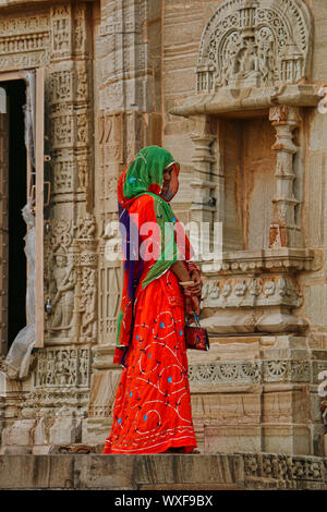 Rajasthani women with Traditional dress in Chittorgarh Fort Stock Photo