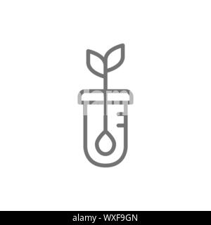 Vector seed germination, DNA plant line icon. Stock Vector