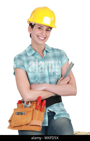 Female builder Stock Photo