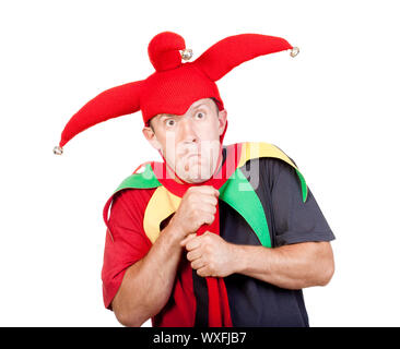 portrait of jester - entertaining figure in typical costume Stock Photo