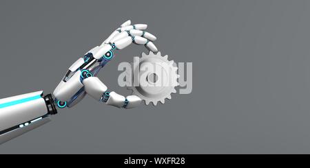 Robot Hand Gear Wheel Stock Photo