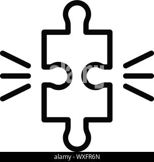 New puzzle icon. Outline new puzzle vector icon for web design isolated on white background Stock Vector