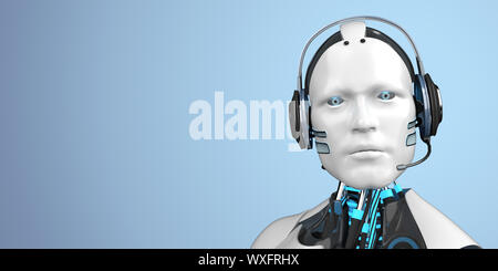 Humanoid Robot Callbot Stock Photo
