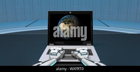 Robot Notebook Humanoid Robot Notebook Stock Photo - Alamy