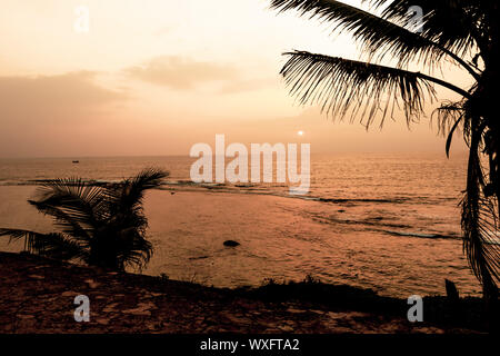 sunset beach warmup sri lanka tropical evening Stock Photo