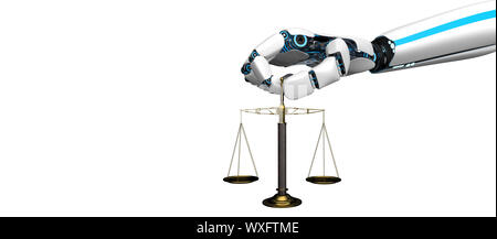 Humanoid Robot Hand Beam Balance Stock Photo - Alamy