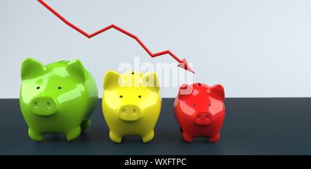 Inflation Piggy Banks Stock Photo