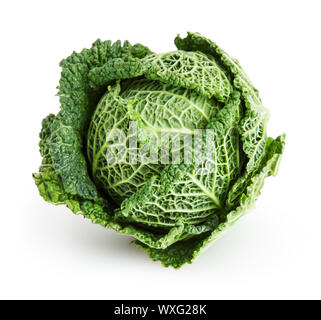 Savoy cabbage isolated on white background with clipping path Stock Photo