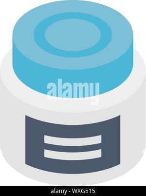 Plastic jar with pills icon. Isometric of plastic jar with pills vector icon for web design isolated on white background Stock Vector