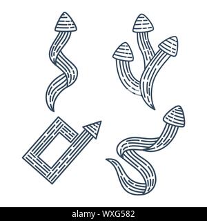 way transfer Arrow Direction collection Vector outline Set Stock Vector