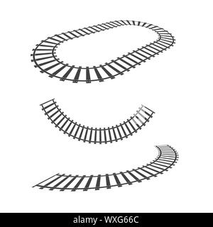 Train tracks vector icon design template illustration Stock Vector