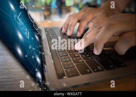 CYBER SECURITY Business technology secure Firewall Antivirus Alert Protection Security and Cyber Security Firewall Stock Photo
