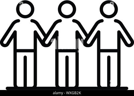 Protest people line icon. Outline protest people line vector icon for web design isolated on white background Stock Vector