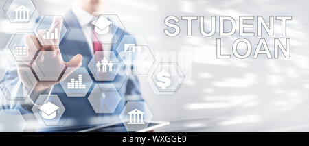 Education costs concept. Financial student background Stock Photo