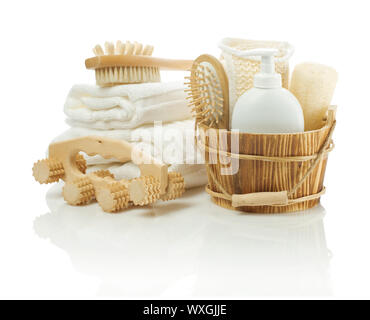 big isolated st of articles  for bathing Stock Photo