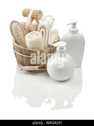 collection of objects for bathing Stock Photo