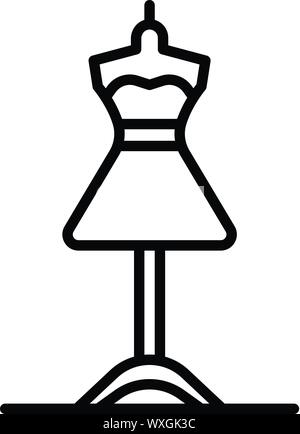 Dress on a mannequin icon. Outline dress on a mannequin vector icon for web design isolated on white background Stock Vector