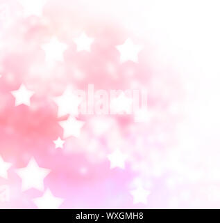 Abstract pink, peach star lights background Stock Photo