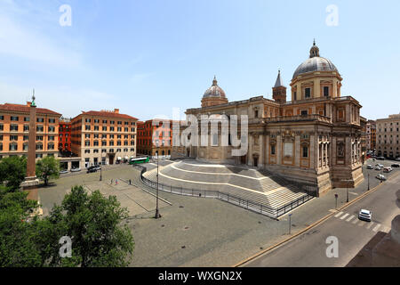 The Basilica of Santa Maria Maggiore and the Piazza dell'Esquilino in Rome, Italy Stock Photo