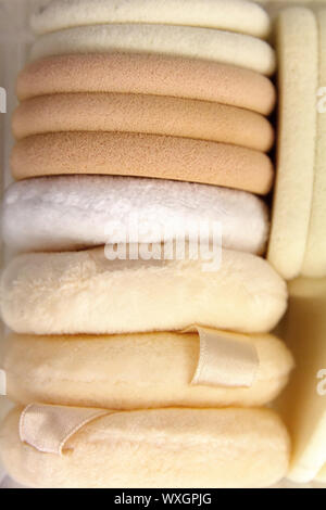 cosmetic sponges background Stock Photo
