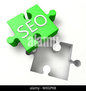 3d Puzzle concept: SEO - Search Engine Optimization Stock Photo