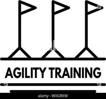 Agility training logo. Outline agility training vector logo for web design isolated on white background Stock Vector