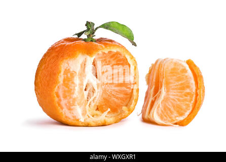 opened tangerine Stock Photo