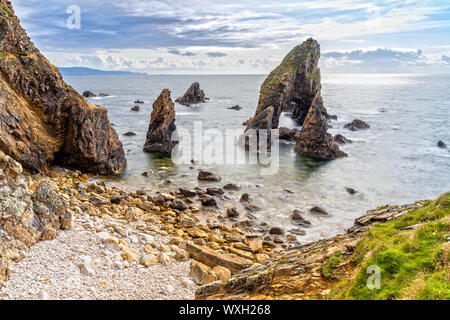Crohy Head Sea Arch and Sea Stacks in County Donegal, Ireland Stock Photo