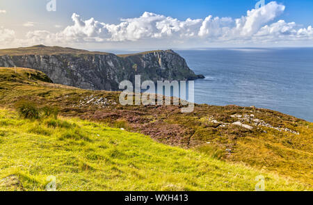 View over the Cliffs of Horn Head in County Donegal in Ireland Stock Photo