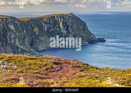 View over the Cliffs of Horn Head in County Donegal in Ireland Stock Photo