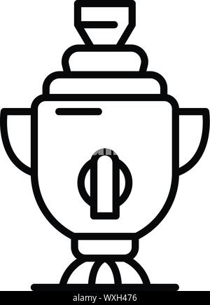 Russian samovar icon. Outline russian samovar vector icon for web design isolated on white background Stock Vector