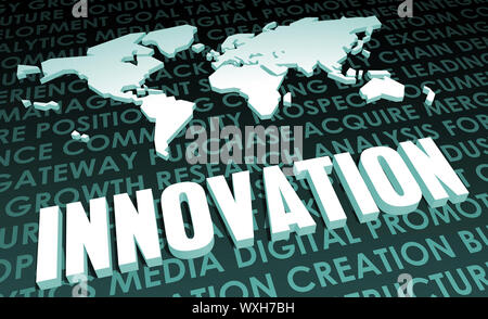 Innovation Industry Global Standard on 3D Map Stock Photo