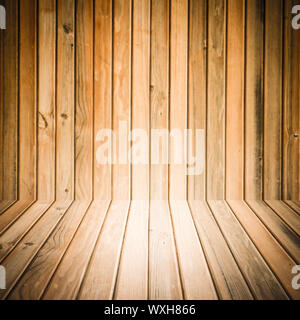 Balcony made of pine wood panels. Stock Photo