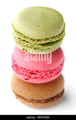 Colorful macaroons stask isolated on white background Stock Photo - Alamy
