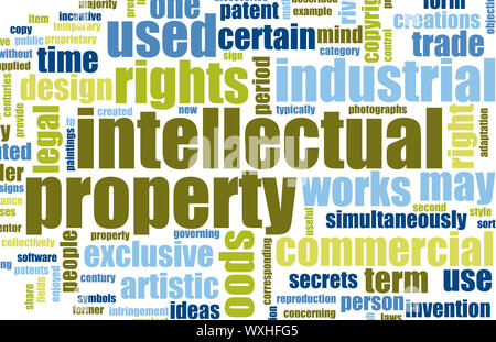 Intellectual Property Concept Word Cloud as Art Stock Photo