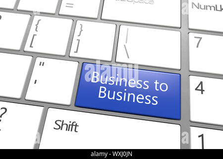 B2B concept: blue Business to Business key on white keyboard Stock Photo