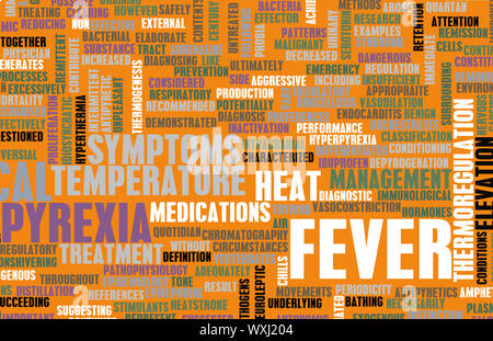 Fever Concept as a Medical Pyrexia Art Stock Photo