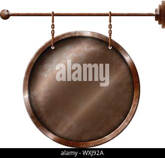 Round signboard on the chains Stock Vector