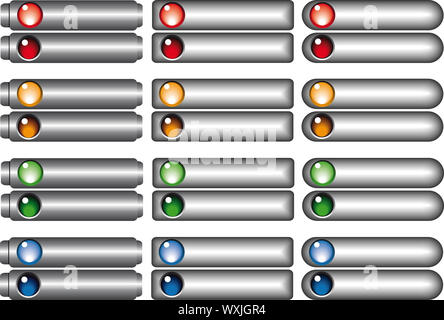 web buttons collection in different shapes and color Stock Photo