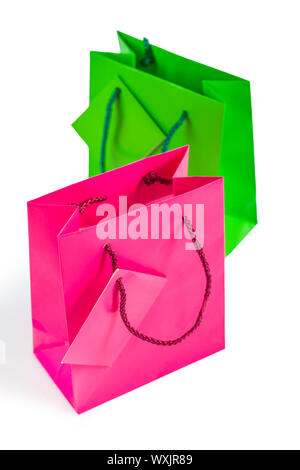 two isolated paper bags Stock Photo