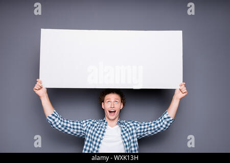 Stylish trendy attractive nice handsome cheerful funky positive Stock Photo