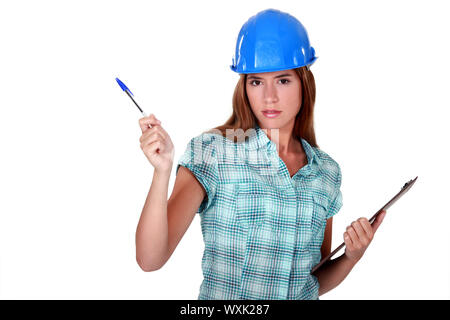 Woman entrepreneur supervising work Stock Photo