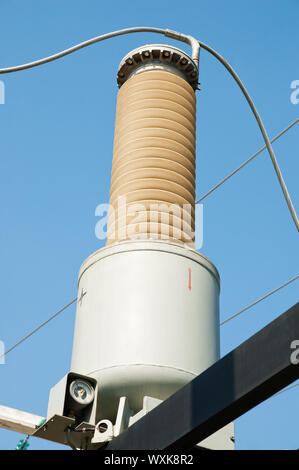 disconnecting switch on high-voltage substation Stock Photo - Alamy