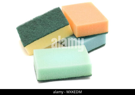 group of multi-colored sponges Stock Photo