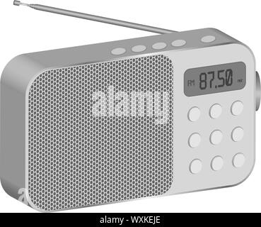 3D radio vector realistic illustration. Isolate on white background. Stock Vector