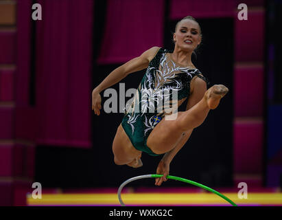 Baku, Azerbaijan. 17th Sep, 2019.  Cassandra Pettersson of Sweden during the 37th Rhythmic Gymnastics World Championships match between and Day 2 at the National Gymnastics Arena in Baku, Azerbaijan. Ulrik Pedersen/CSM. Credit: Cal Sport Media/Alamy Live News Stock Photo